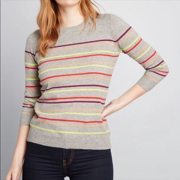 Modcloth Charter School Knit Crewneck Lightweight Sweater Size S New - Picture 1 of 10